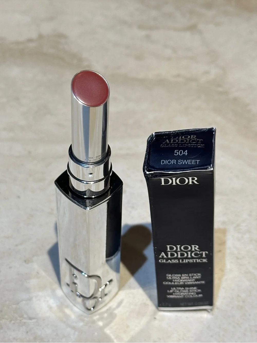 Dior Addict Glass Lipstick Ultra-Shine Hydrating Lip Gloss Stick 504 Dior Sweet